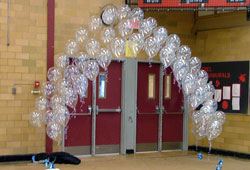 3-tier balloon arch at entrance