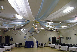 Organza Ceiling decor with Falling Stars