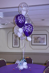 purple & white balloon bouquet