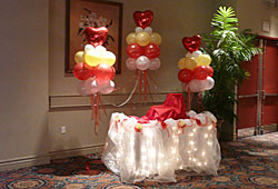 Cake table with Balloon Clouds