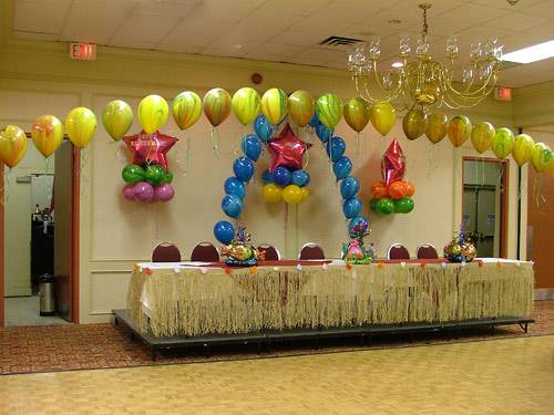 balloon arch as a backdrop