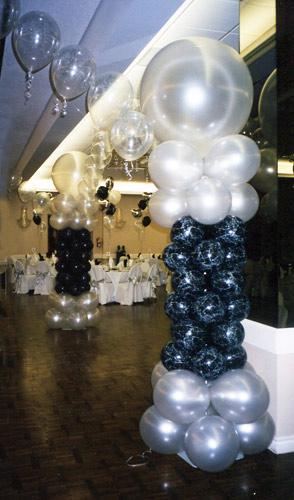 Moon and stars balloon column