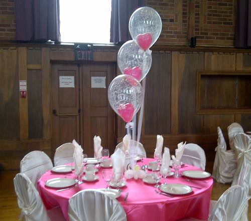 table with fuschia cloth