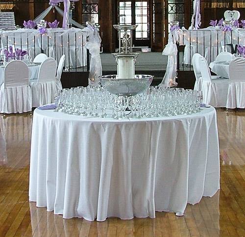 Table with champagne fountain